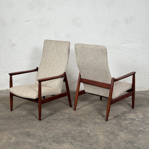Pair of Restored GFM-64 High Back Lounge Chairs by Edmund Homa, 1960s