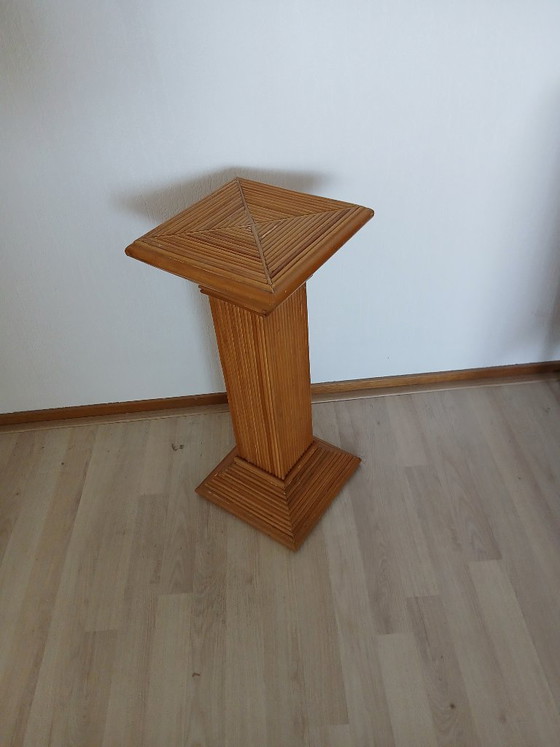 Rattan Column - Plant Column - Pedestal – Vintage (photo 3 of 6)