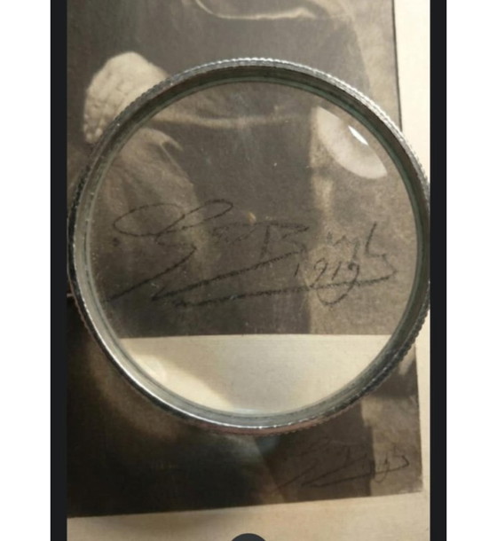 Image 1 of Photographie ancienne Léon bourgeois signé Geo Brunel rehaussé mine a plomb 1919