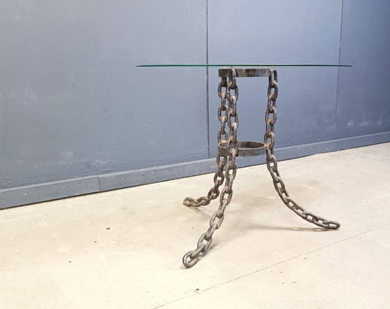 Image 1 of Brutalist chain link coffee table or side table, 1970s 