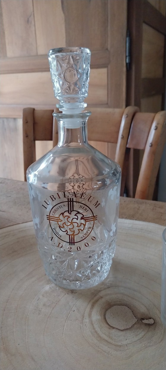 Image 1 of Servizio caraffa e 6 bicchieri di CERVE JUBILAEUM AD 2000 Christus Made in Italy