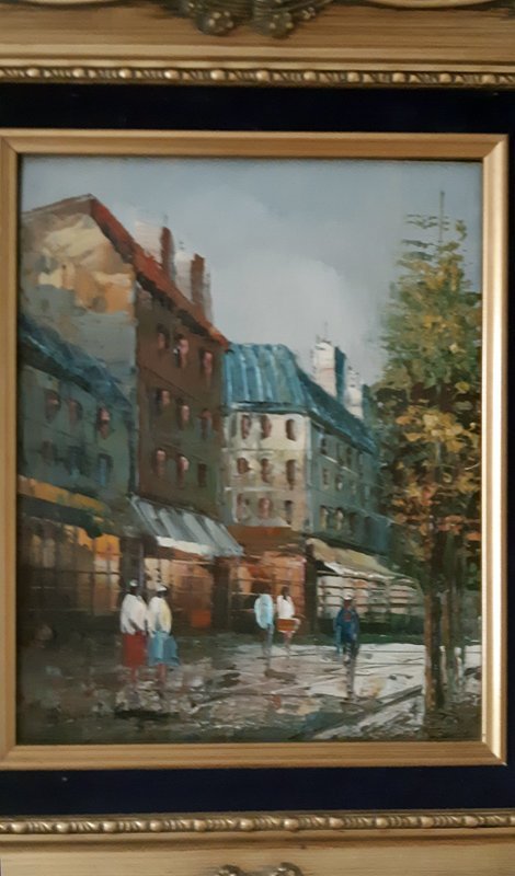 Image 1 of Tableau scène parisienne d’après Henri Rogers.