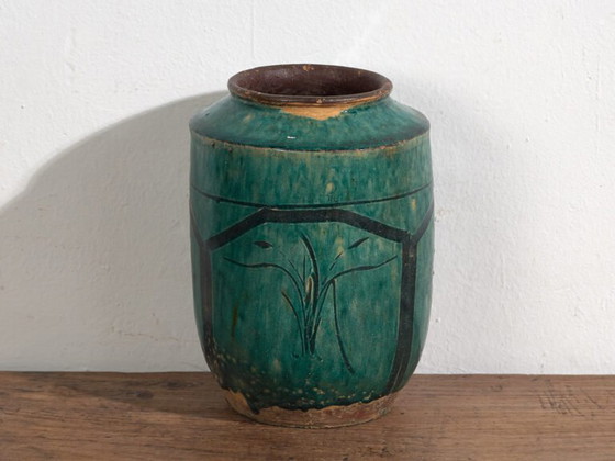 Antieke geëmailleerde vaas met plantaardige motieven (ca. 1820) #15 – Vazen, Ceramic (photo 37 of 40)