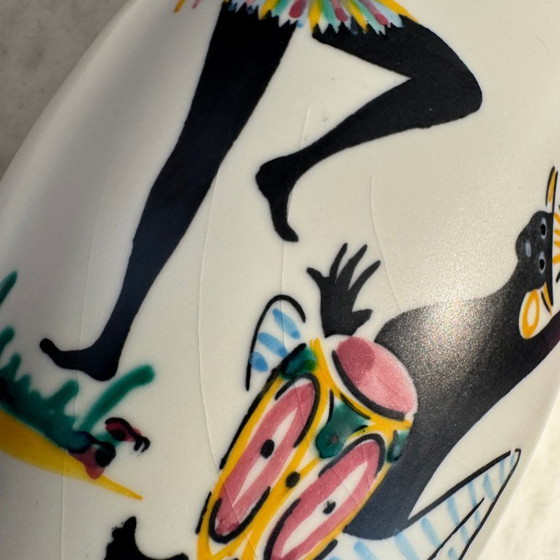 Image 1 of Vase français en céramique - peint à la main - style Vallauris - vers 1950 - 26 cm