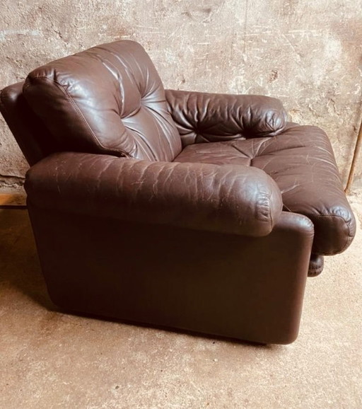 B&B Italia armchair Coronado in dark brown leather