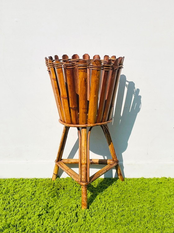 Image 1 of Supporto per piante in bambù * Vintage anni '50 * Porta piante