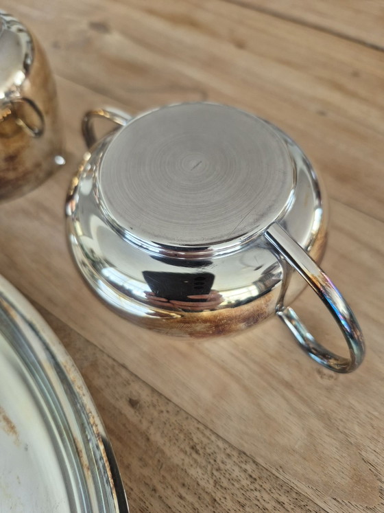 Vintage Creamer Set – Tableware, Metal, Silver (photo 5 of 6)