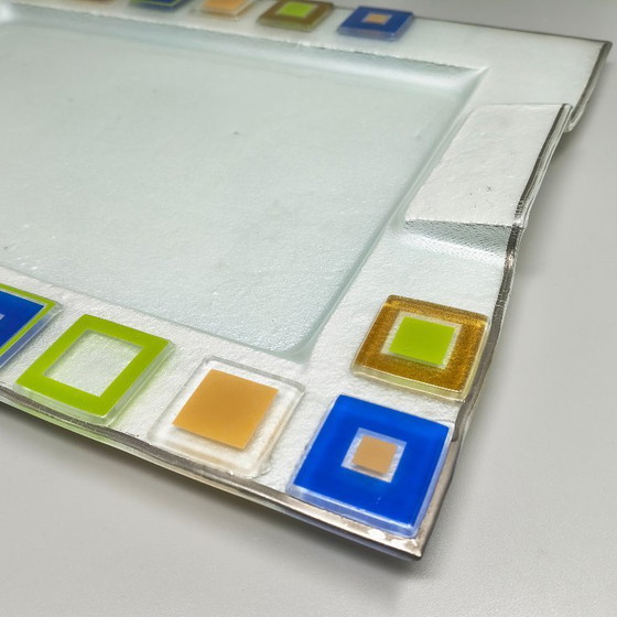 Image 1 of Plateau étonnant des années 1970, signé Albatros, en verre de Murano. Fabriqué en Italie.