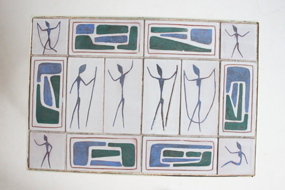 Image 1 of Ceramic tile side table by Hans Wagner