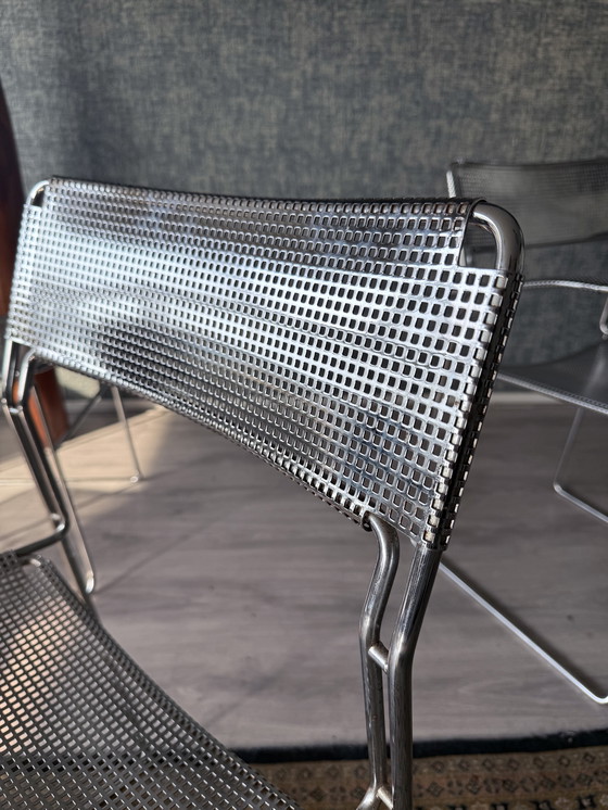 Image 1 of Juego de 3 sillas apilables cromadas "Sultana" de Arrben International, ca 80s