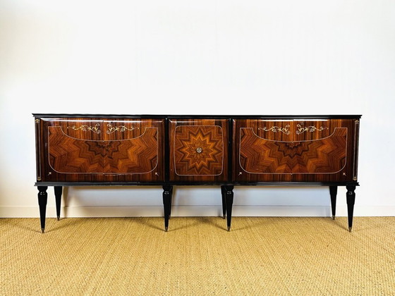 Image 1 of Aparador modernista de marquetería, Francia, años 50