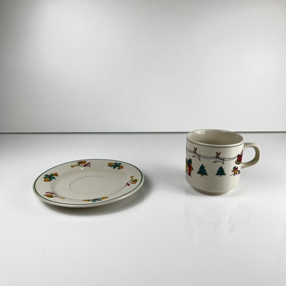 Image 1 of set per 4 persone tazza da caffè/tè natalizia , 1980