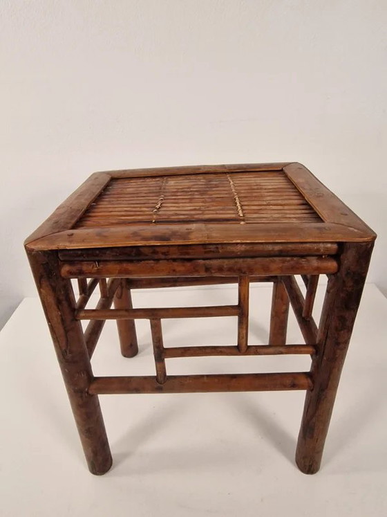 Antique Chinese side table with bamboo top - 1920s / Qing style, Coffee tables, Wood, Beige, Aziatisch (photo 2 of 13)