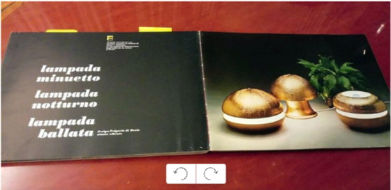 Image 1 of Luciano Frigerio Italiaanse Tafellamp Trillend Messing "Ballata Alta", 1974