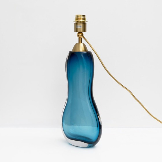 Pair Of Italian Mid-Century Blue Murano Sommerso Glass Table Lamp – Murano Glass (photo 3 of 7)
