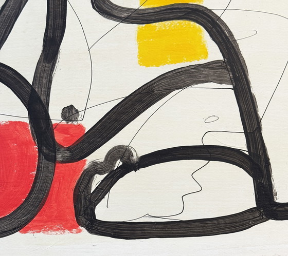 Image 1 of Gundi Falk (1966) Magnificent painting “female nude between blue and red”