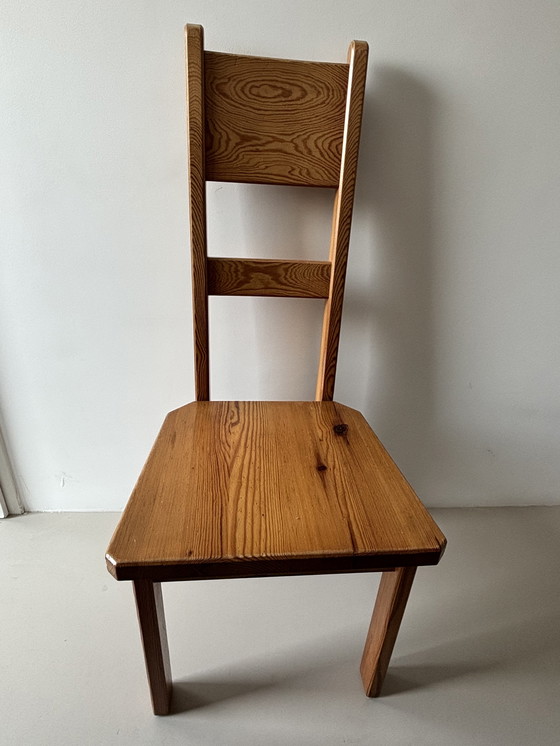 Image 1 of SET OF 4 BRUTALIST PINE HIGH-BACK DINING CHAIRS BY ROLAND WILHELMSSON FOR KARL ANDERSSON & SÖNER, 1960S