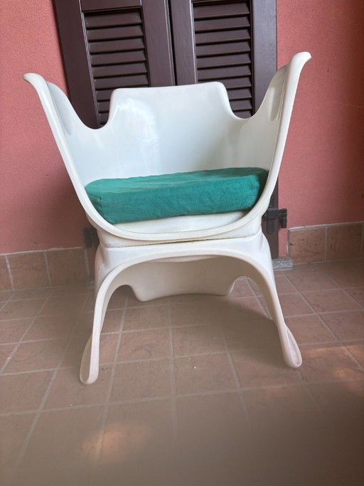 Een paar vintage fauteuils, ontworpen door Martini Torino in de jaren 70.