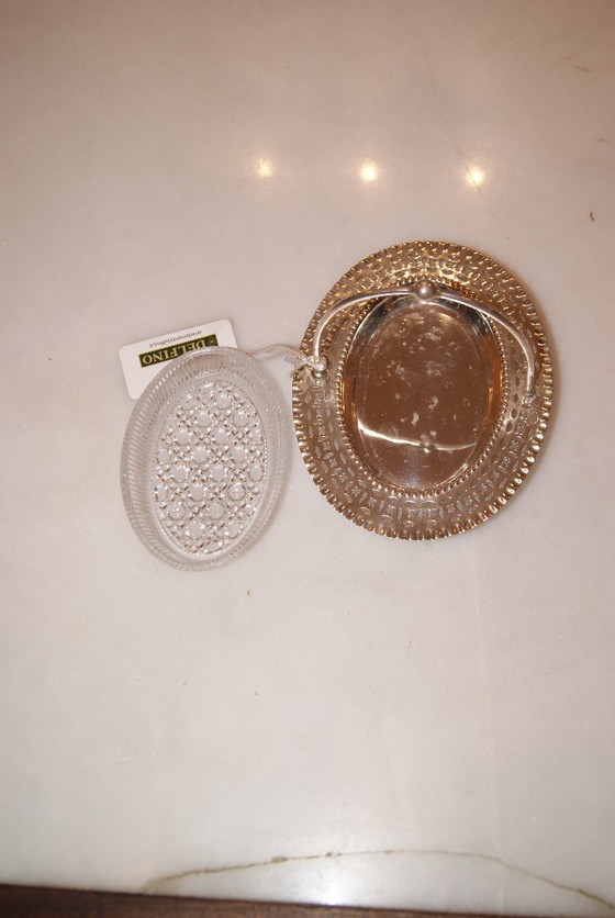 Image 1 of Dekorativer Korb aus Silber und Glas