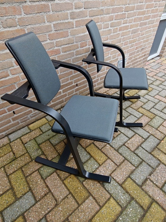 SET DI DUE sedie di design nere Varier Actulum, Sedie da pranzo, Legno, Cotone, Nero (foto 11 di 15)