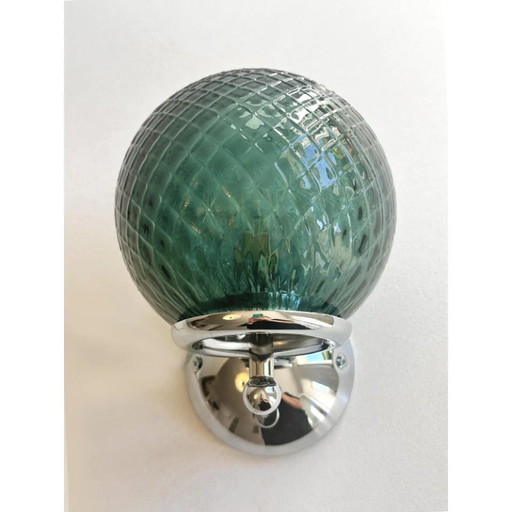 Lot of 4 Contemporary Green “Ballotton” Murano Glass Wall Sconces