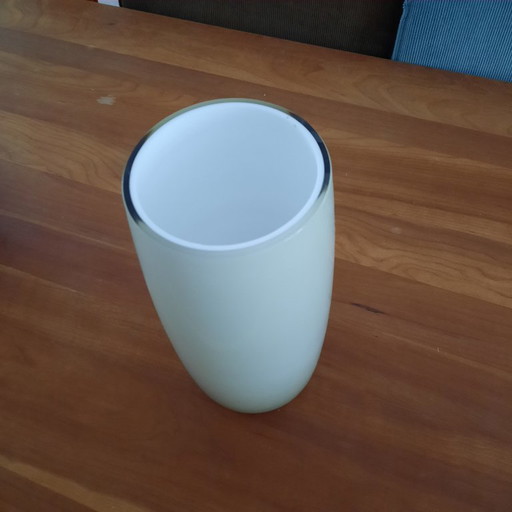 Vase glass milk white from Zwiesel Glas Germany