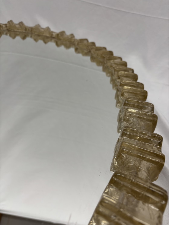 Image 1 of Specchio vintage illuminato in vetro ghiacciato di Honsel Leuchten 1970!