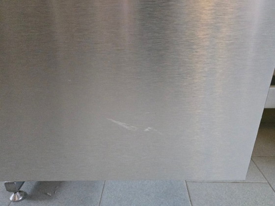 Image 1 of Vintage 1970s desk by Etienne Fermigier for JFR, stainless steel & aluminum, 70s space age