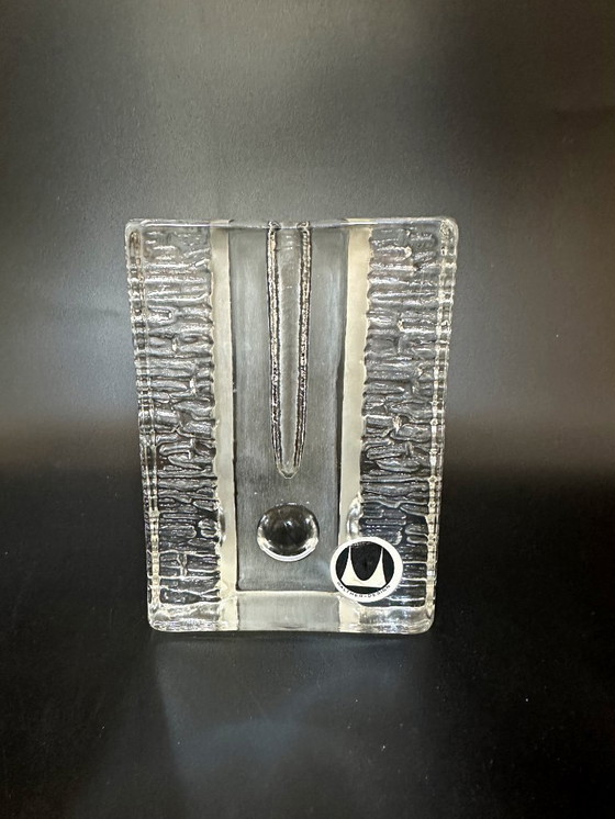 Image 1 of Walther Glass Solifleur Block Vase Op Art