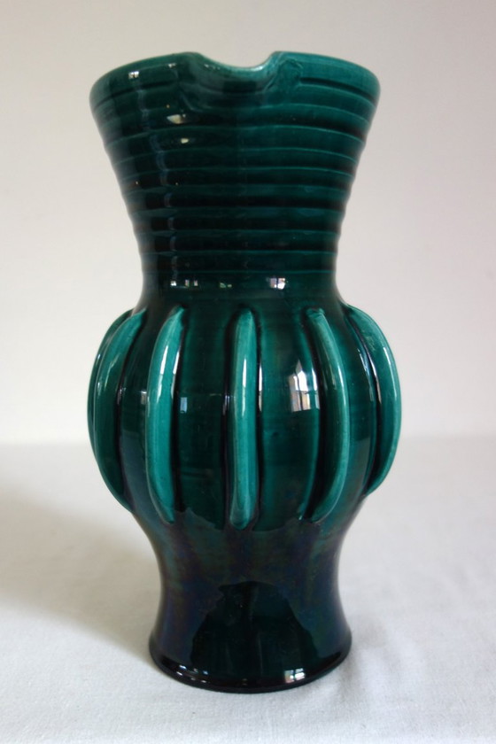 Vaso brocca in ceramica Accolay, anni '60, Accessori da tavola, Verde, Vintage (foto 3 di 12)
