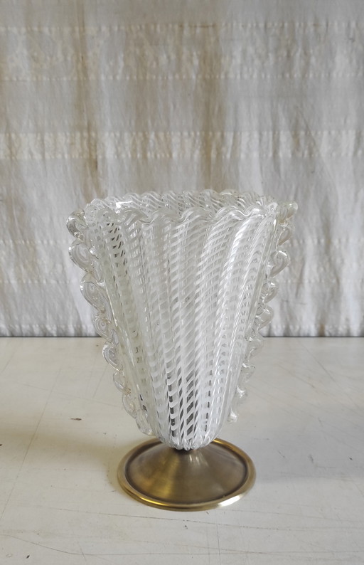 Table lamp with Murano glass shade - mid-20th century