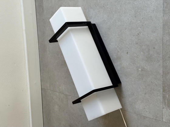 Image 1 of Large Vintage Rectangular Plexiglass Wall Lamp