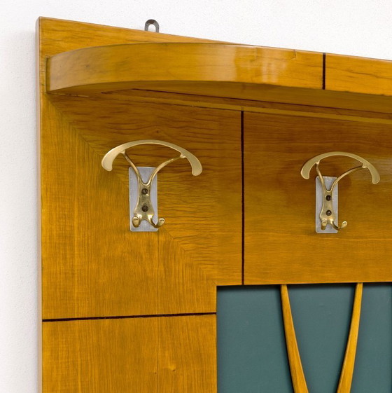 Image 1 of Italienischer Art-Deco-Garderobenständer aus Ahorn im Stil von Paolo Buffa, 1950er Jahre