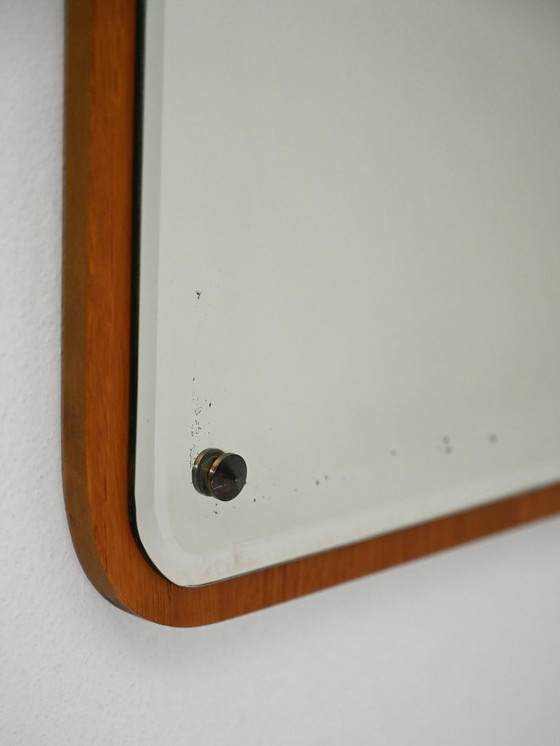 Image 1 of Scandinavische rechthoekige teakhouten spiegel