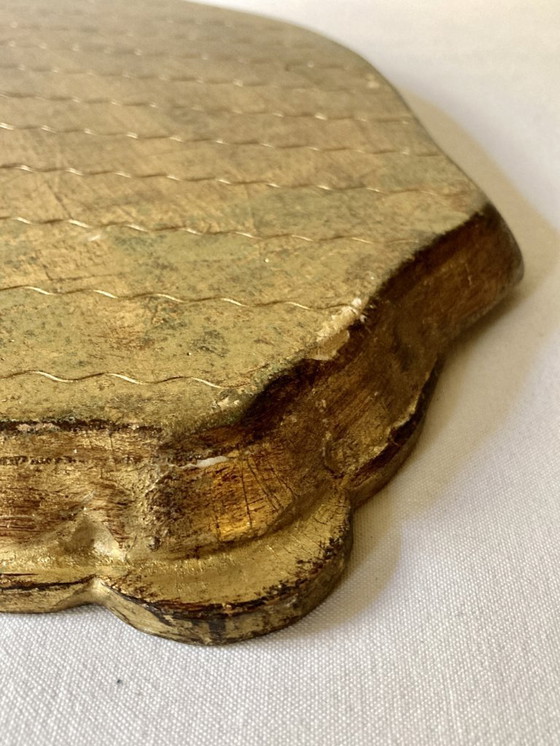 Image 1 of Florentine painted wooden tray, 1950-1960