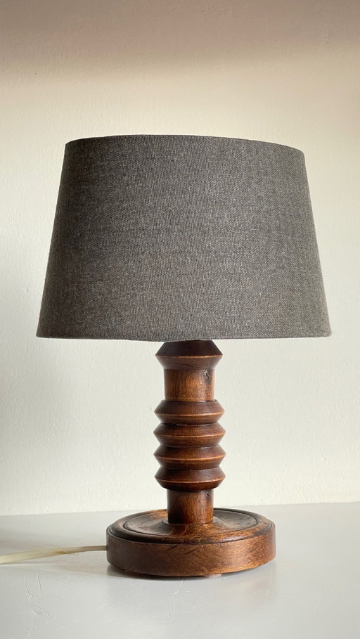 Vintage-Holzlampe im Stil von Charles Dudouyt