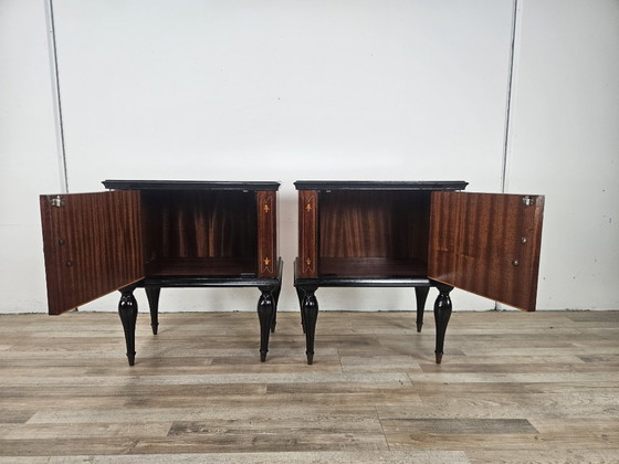 1960s Mahogany Burl Nightstands With Glass Tops – Wood (photo 15 of 20)