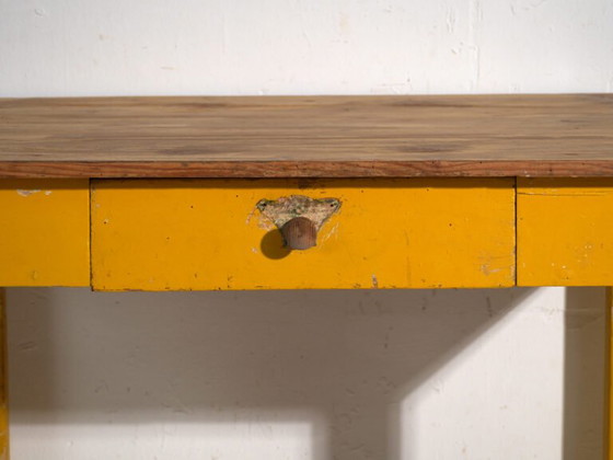 Antiker bemalter Küchentisch aus Kiefernholz – Mitteleuropa, ca. 1920 – Esstische, Iron, Rustic (photo 38 of 40)