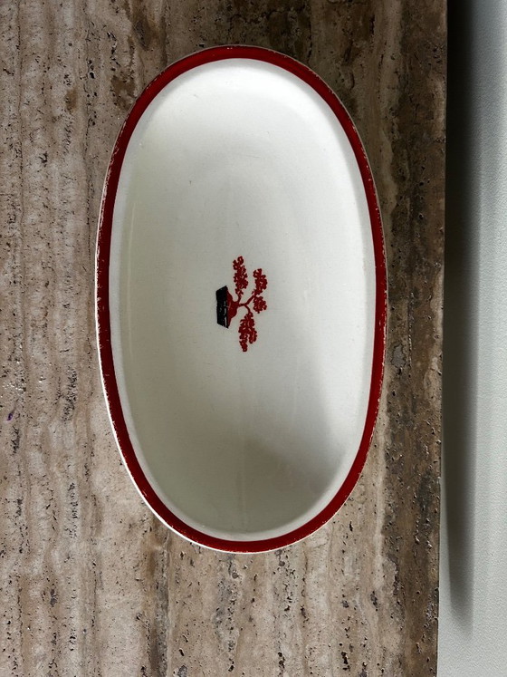 Image 1 of Jean Luce dinnerware set – red bonsai motif - Art Deco