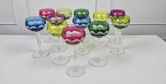 Image 1 of 6 Val Saint Lambert Wine Glasses, 1960s