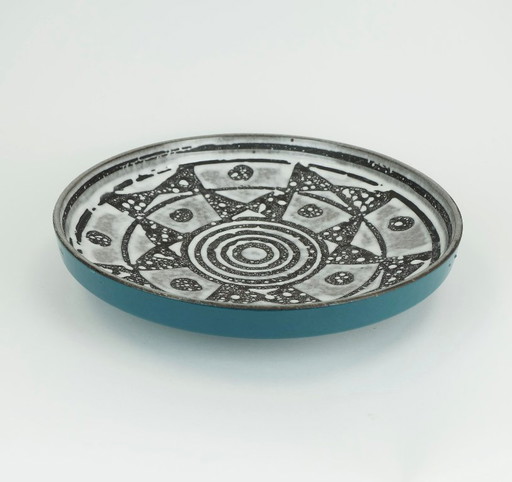 large carstens bowl plate decor ankara grey and brown glaze no. 1075-31 mid century ceramic 1960s wgp