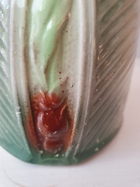 Majolica / Barbotine Can – A.M.C. Belgium – Art Nouveau – AMC Auguste Mouzin & Cie, Vases, Ceramic (photo 9 of 12)