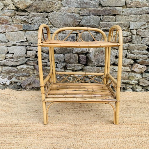 Rattan bedside table