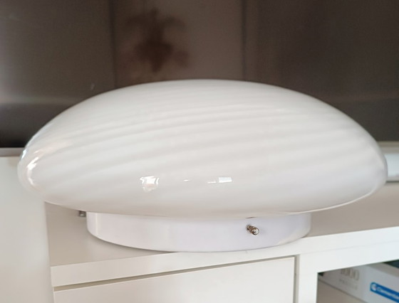 Image 1 of Lámpara de techo EGOLUCE de cristal de Murano con diseño en espiral - Estilo moderno de mediados de siglo 40x40cm Perfecta