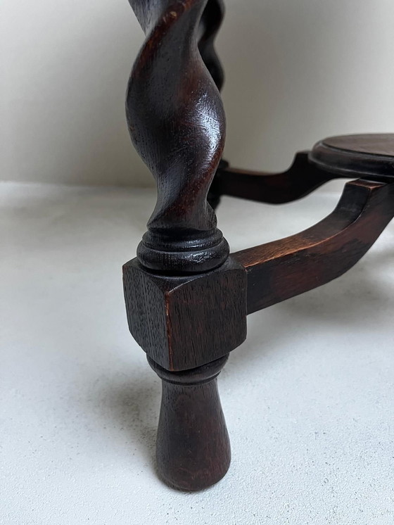 Image 1 of Wooden Side Table with Turned Legs