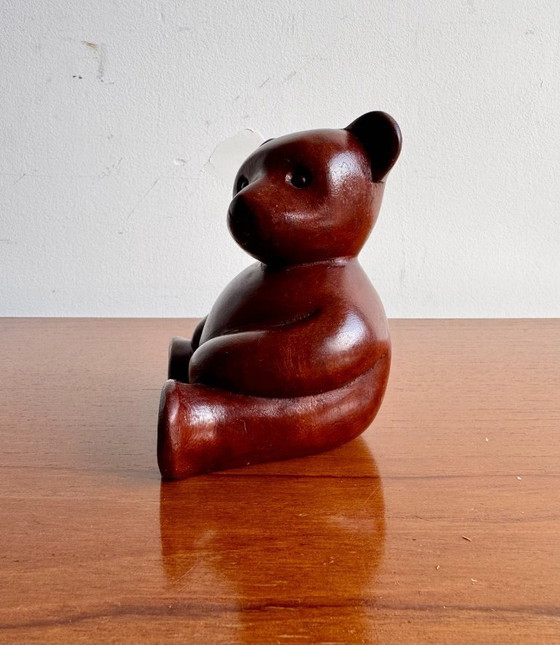 Image 1 of Vintage houten teddybeer