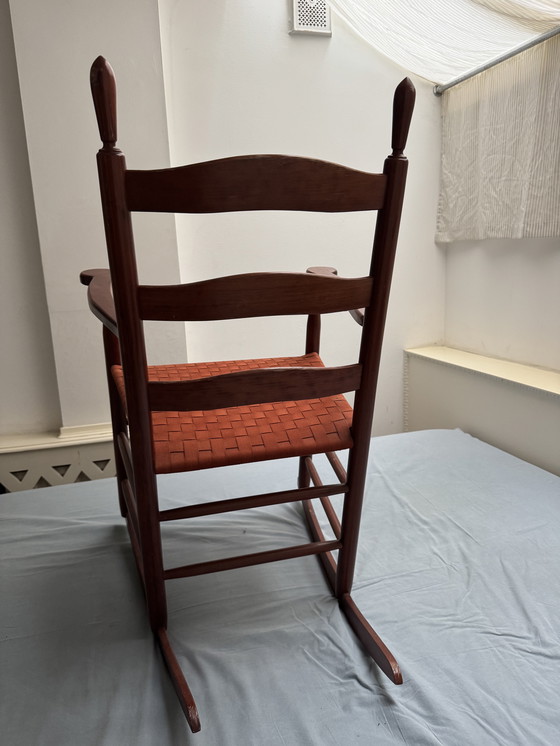 Image 1 of Shaker schommelstoel van Merkelbach met gevlochten zitting