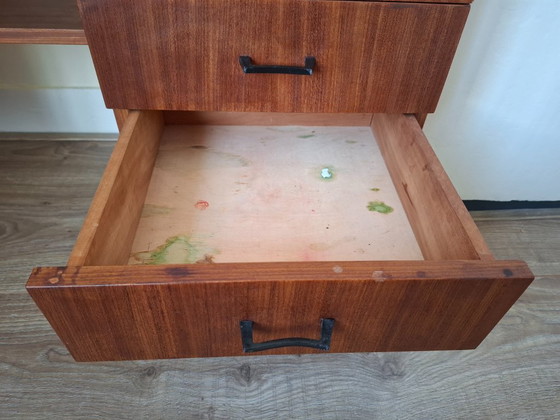 Simpla Lux Mid-Century Lowboard/Kindersekretär/Schminktisch. – Sideboard, Holz, Eisen (photo 3 of 11)
