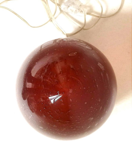 Eivormige Tafellamp Hoogte 23,6 cm, Tafellampen, Glas, Rood, Design (foto 11 van 13)