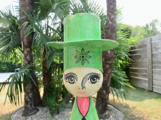 Image 1 of 2 large papier-mâché figures, Mexico, 1960s, signed Ricardo